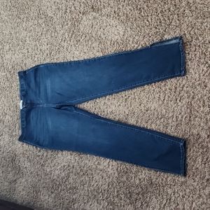 PULL ON MEDIUM WASH STRAIGHT LEG JEANS